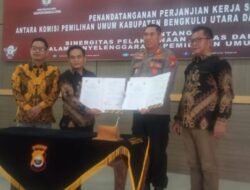 POLRES dan KPU Bengkulu Utara Melaksanakan MoU Untuk Menghadapi Pemilu 2024