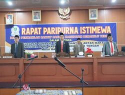 RAPAT PARIPURNA ISTIMEWA DALAM RANGKA PENGUCAPAN SUMPAH PENGGANTI ANTAR WAKTU DPRD BENGKULU TENGAH PERIODE 2019-2024
