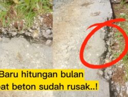 BARU SELESAI RABAT BETON DESA RETES RUSAK, KATA KADES  GARA GARA DI LEWATI WARGA.