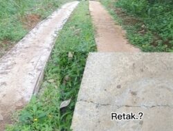 Belum Setahun Dibangun, Jalan Rabat Beton Di Desa Air Baus ll, Diduga Bermasalah