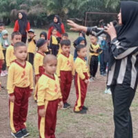 BUNDA PAUD BU, IKUTI SENAM SEHAT, GUNA MEMBENTUK KARAKTER ANAK USIA DINI