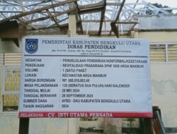 Diduga Revitalisasi SPNF SKB Arga Makmur Bermasalah