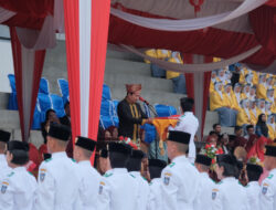 Wakil Bupati Bengkulu Utara Pimpin Upacara Penurunan Bendera Perayaan HUT RI ke-79