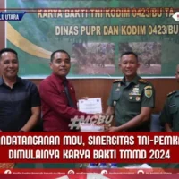 Dinas PUPR Bengkulu Utara MoU Bersama Kodim 0423 Program TMMD 2024