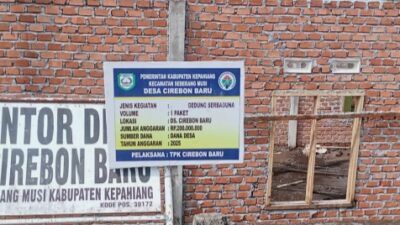 Pembangunan Gedung Serba Guna Desa Cirebon Baru, Diduga Jadi Lahan Korupsi