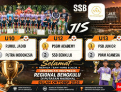 SSB Ruhul Jadid Kota Arga Makmur Juara Kategori U10 Piala Grassroots Regional Bengkulu   