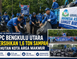 Jaga Lingkungan, Partai Demokrat Bengkulu Utara Gelar Gerakan Langit Biru Indonesia Asri, Bersihkan Hutan Kota